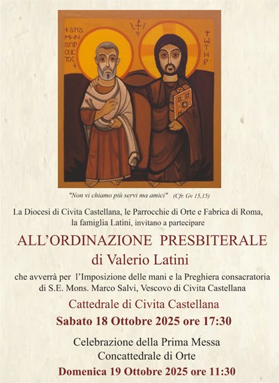 Ordinazione presbiterale di Valerio Latini 18/10/2025